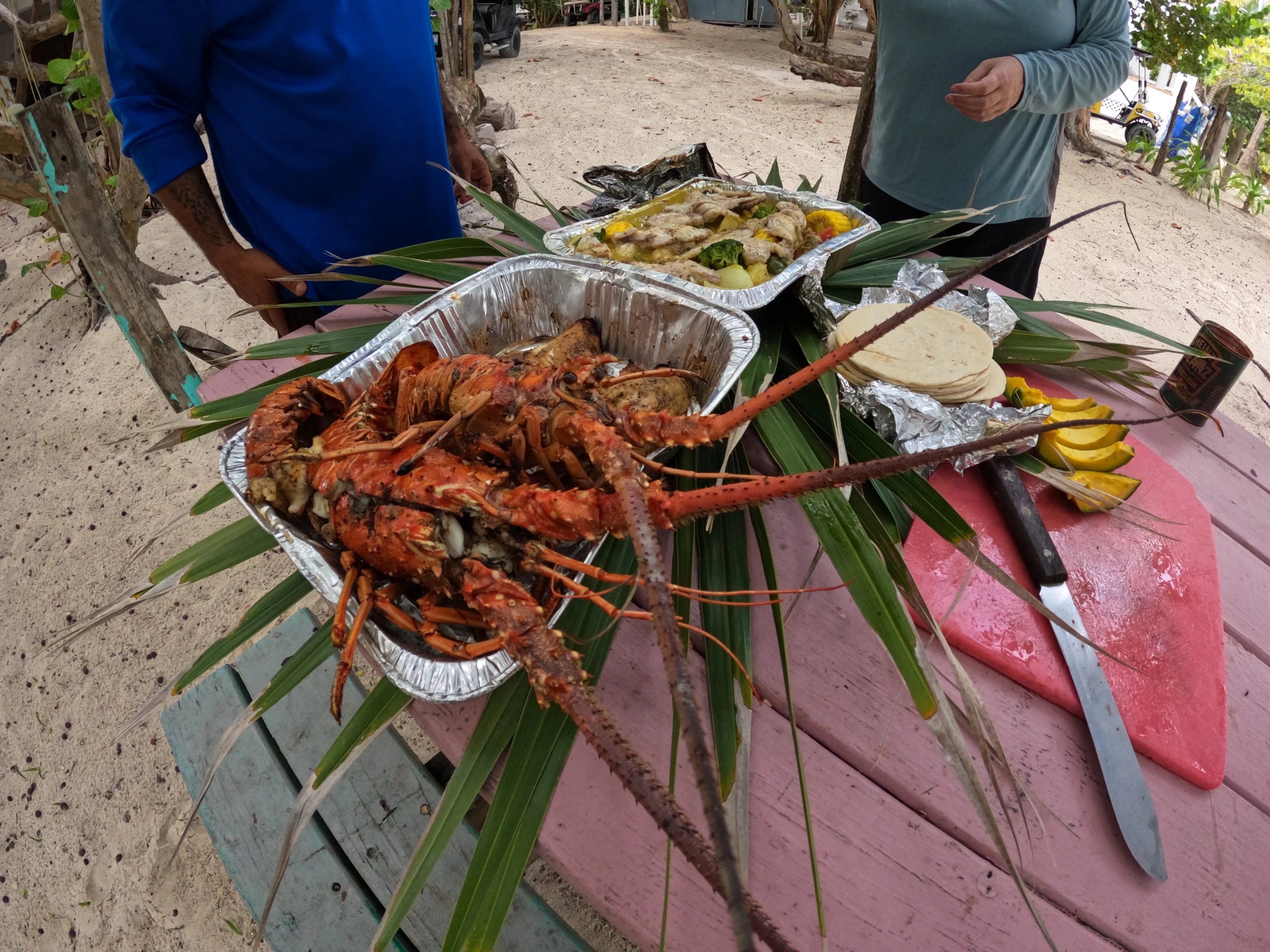 A freshly prepared Seakarus seafood barbecue