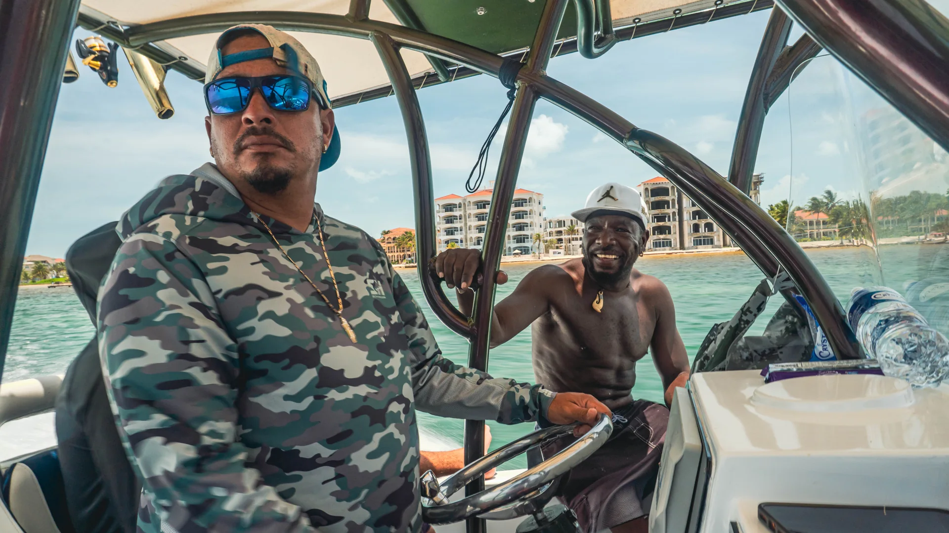 The Seakarus crew at the helm