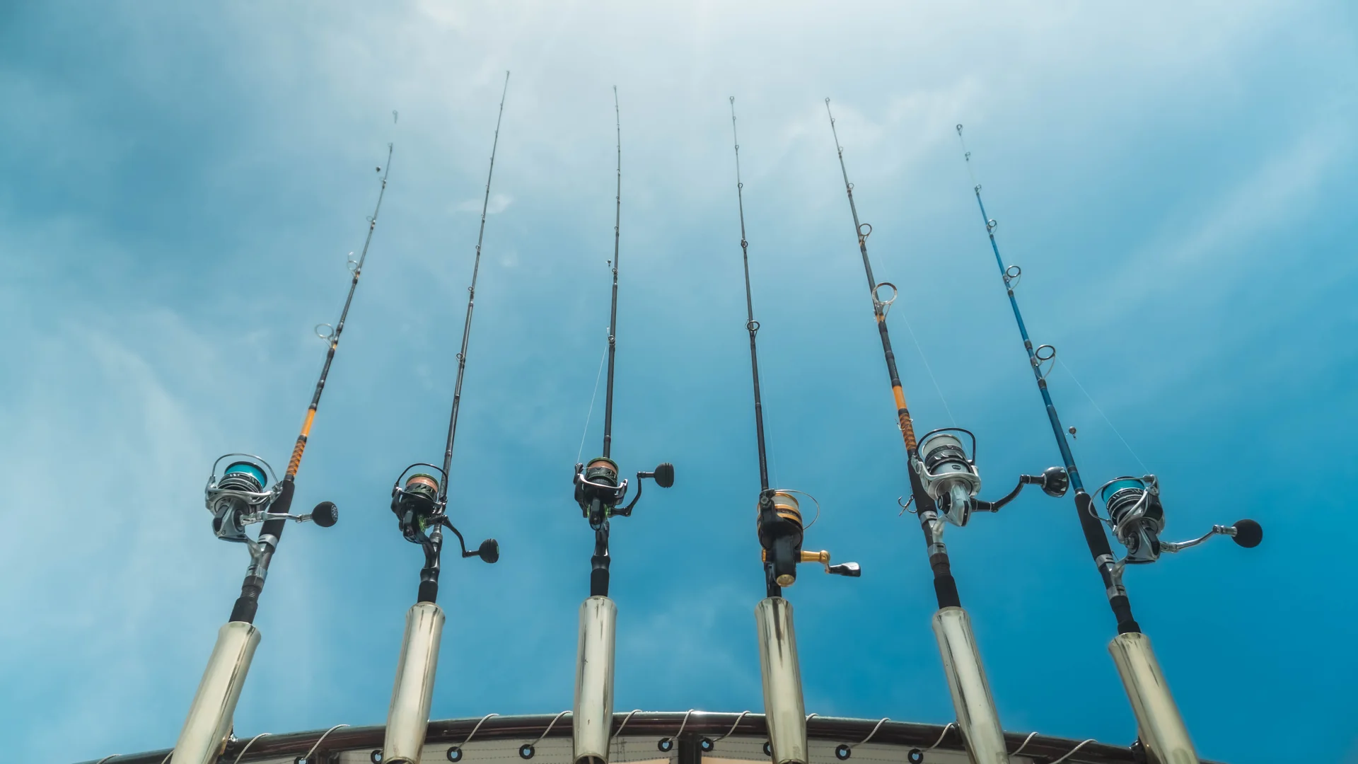 Fishing rods ready for a day on the water